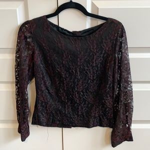 Vintage black with red lace top